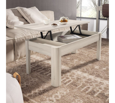 Mesa centro elevable 100 (tapa esquinas redondeadas)