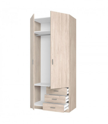 Detalle abierto Armario dos puertas y  tres cajones sable